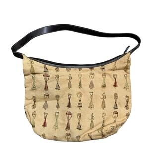 Vintage Etienne Aigner Women Of The World Print Shoulder Bag Boho‎ Leather Cloth